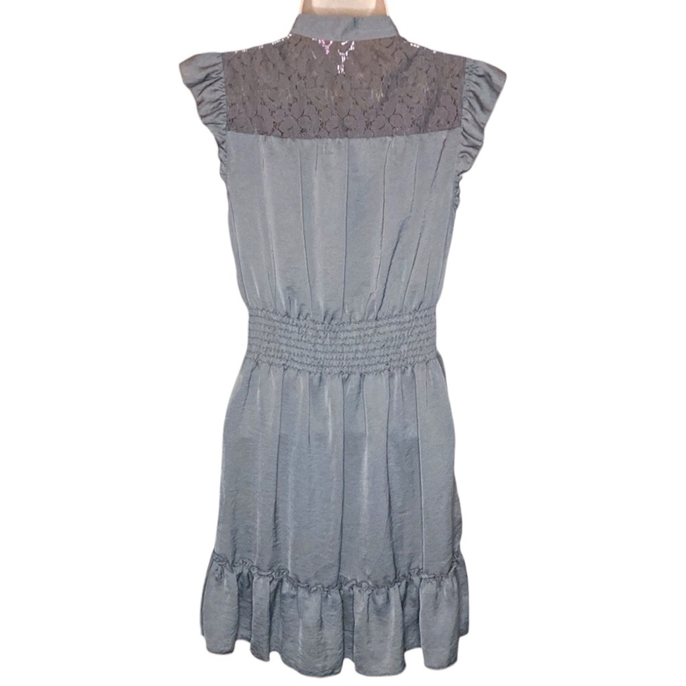 Love On A Hanger | Gray Ruffled Smocked Waist Dress S - Picture 2 of 4